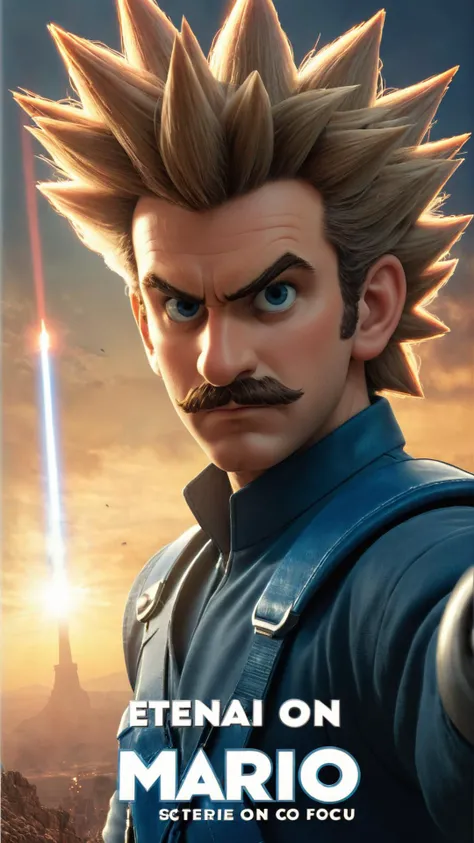 breathtaking scenery, (((background focus))), Pointing pose , Spiky hair, eternal force, sci fi, vintage, ((Movie Poster)), ((male focus)), spanish man, cinematic, with title "MARIO" on it ,Movie Poster, MoviePosterRedAF, <lora:Wiz-VintageComicBookCover_v01:1> <lora:MoviePosterRedmond-MoviePoster-MoviePosterRedAF:1> concept art, cgsociety, octane render, 8k, cinematic