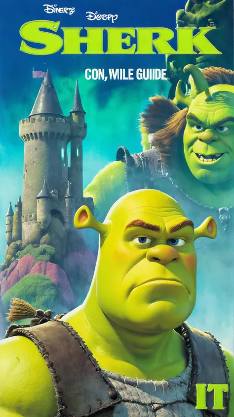 breathtaking scenery, (((background focus))), Comb over, sci fi, vintage, ink wash painting, Vaporwave style, retro aesthetic, cyberpunk, vibrant, neon colors, vintage 80s and 90s style, highly detailed, Watercolor color guide , ((Movie Poster)), handsome man, cinematic, with title "SHREK" on it ,Movie Poster, MoviePosterRedAF, <lora:Wiz-VintageComicBookCover_v01:1> <lora:MoviePosterRedmond-MoviePoster-MoviePosterRedAF:1> concept art