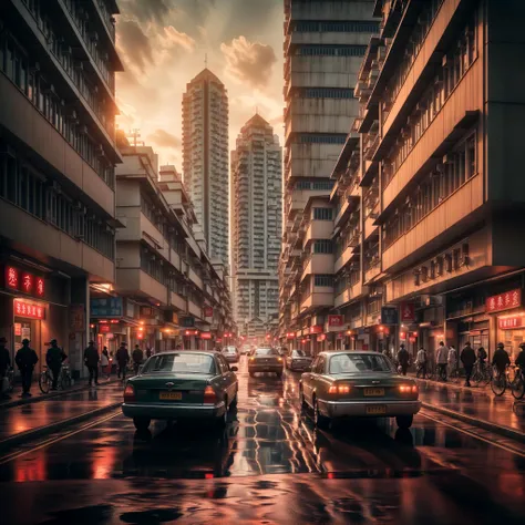 aargoldhk, architecture, a building, sunset , rain, masterpiece,best quality,super detailed,realistic,photorealistic, 8k, sharp focus,
a photo of a building <lora:AARG_Old_HK-000014:0.5>