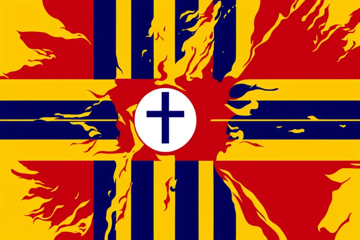 flag, no humans, flag background, iz 2125, inspired by the bible, photorealistic, high contrast, high contrast, vibrant colors, high saturation, by Greg Rutkowski and Jesper Ejsing and Raymond Swanland, featured on artstation, wide angle, vertical orientation