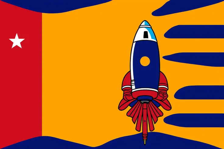flag, no humans, flag background, space rocket,