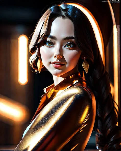 Masterpiece, best quality, uhd, 8k resolution, best light, realistic, detailed background, detailed face, golden eyes, detailed hands, full body, 1girl,  elegant girl from atompunk world,  <lyco:Kang Mina (Korean Idol):1.0>, portrait