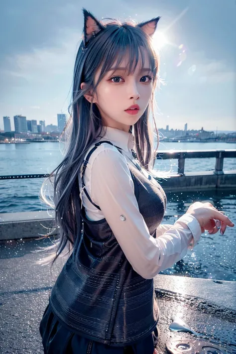 (8k, RAW photo, best quality, masterpiece:1.2), (realistic, photo-realistic:1.37),<lora:koreanDollLikeness_v10:0.5> ,<lora:arknightsTexasThe_v10:1>,omertosa,1girl,(Kpop idol), (aegyo sal:1),cute,cityscape, night, rain, wet, professional lighting, photon mapping, radiosity, physically-based rendering,