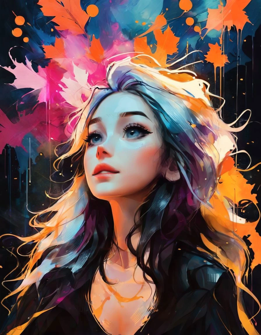 samdoesarts style a woman by agnes cecile, luminous design, pastel colours, ink drips, autumn lights <lora:samdoesart_xl_v4:1.0>