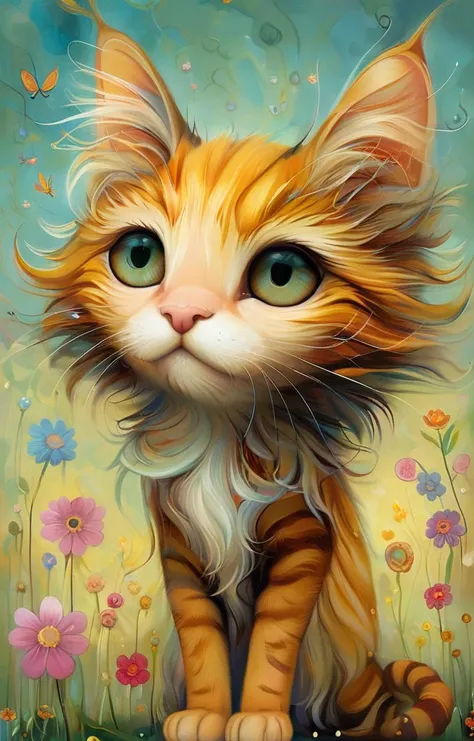 masterpiece,best quality,<lora:tbh158-sdxl:1>,illustration,style of   Jeremiah Ketner, cute Mainecoon cat