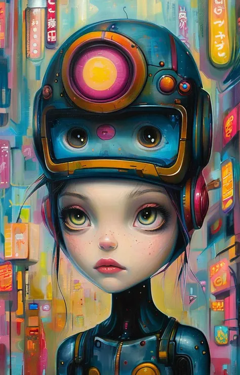 masterpiece,best quality,<lora:tbh158-sdxl:1>,illustration,style of   Jeremiah Ketner, cyberpunk city
