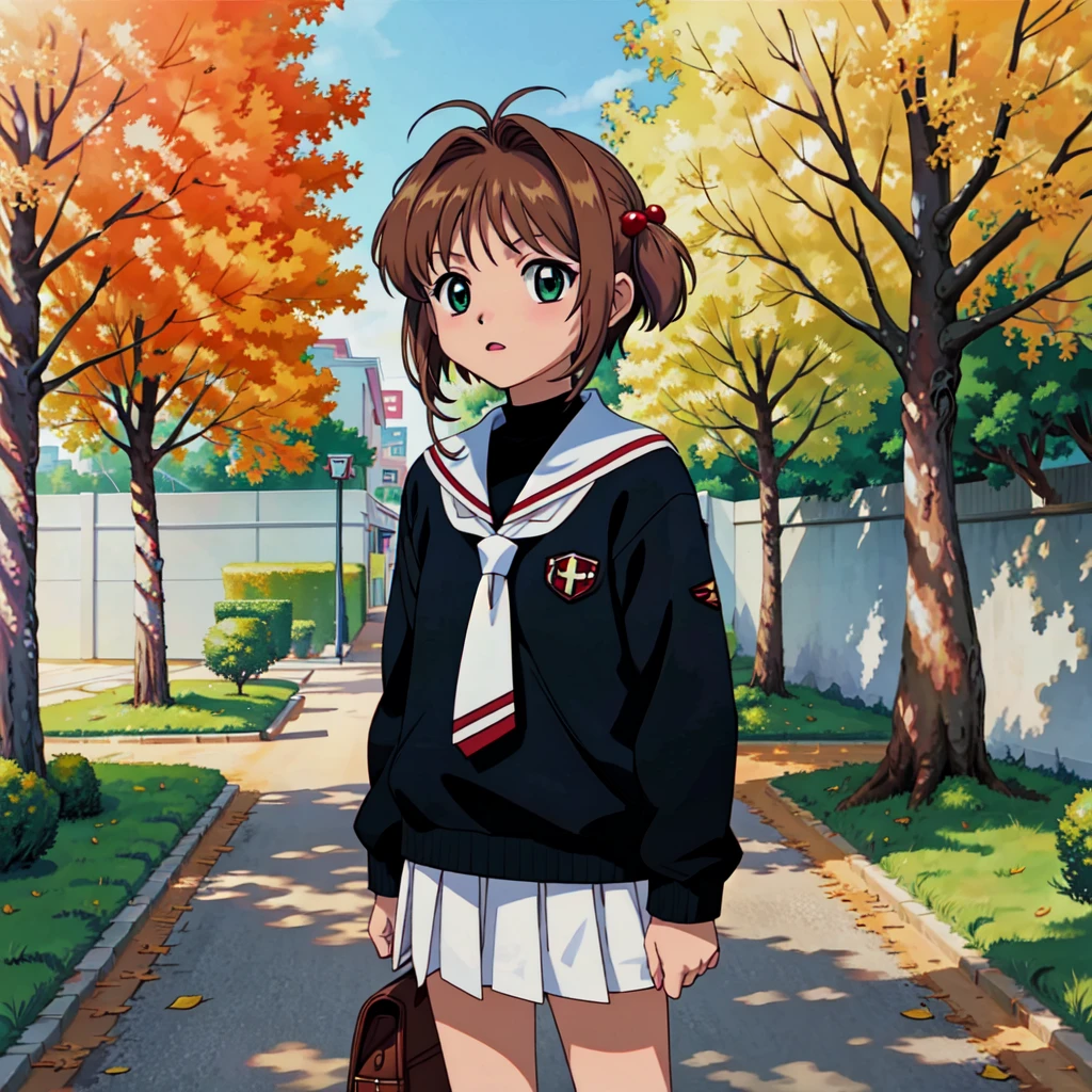 kinomoto sakura, school uniform, tomoeda school uniform,