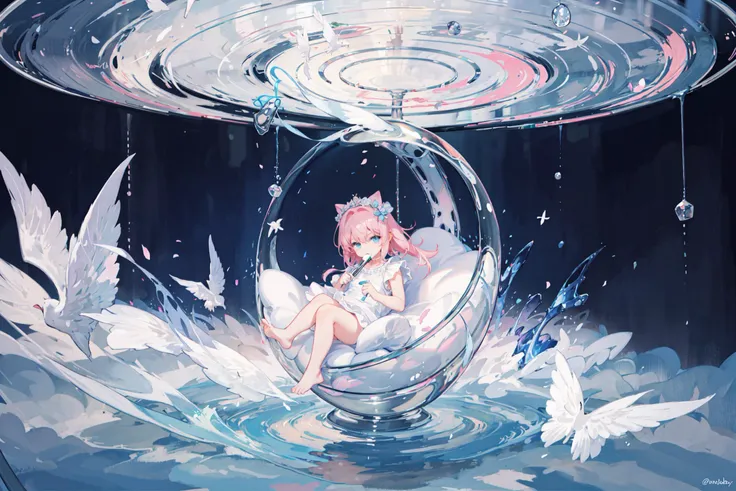 ((best quality, masterpiece, absurbres)), (((Baby))), Dreamy Atmosphere, Bright Tones, Baby Pink, Baby Blue, White, Kawaii Style, Cute Imagination