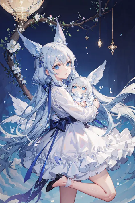 ((best quality, masterpiece, absurbres)), (((Baby))), Dreamy Atmosphere, Bright Tones, Baby Pink, Baby Blue, White, Kawaii Style, Cute Imagination