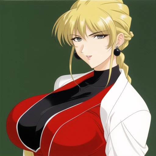 <lora:Inez_Fressange:0.45>, Inez_Fressange, earrings, big_breasts, braid,