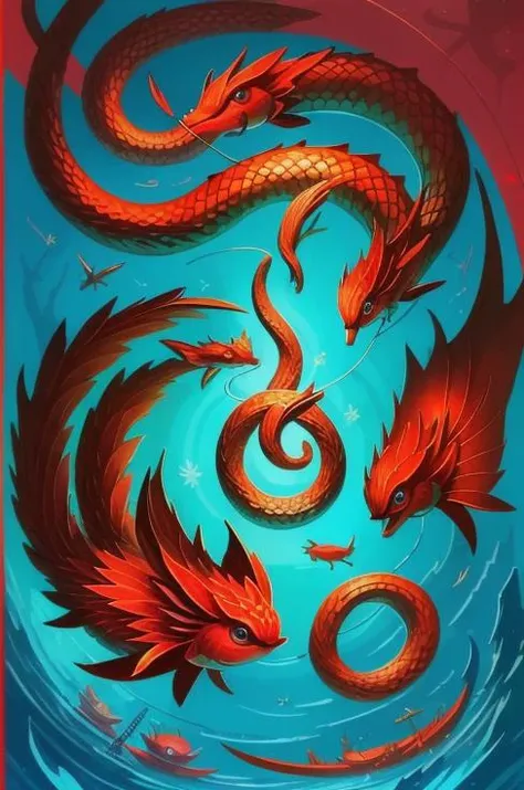 (<lora:Dixit:1>, painting of a ) serpentine Archer, musical, fish, ((day )), Dreaming with a subtle, Dungeon , (Blood Red), ( surreal), incredible, cute, impressive skill, <lora:epiNoiseoffset_v2:0.7>, high detail, simple scene