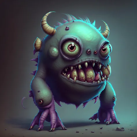 a cute fantz monster design, <lora:Small_monster:1.3>