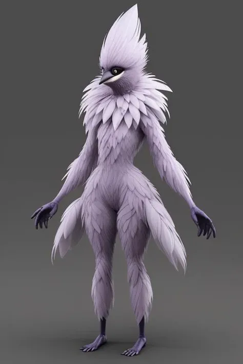 A fantz monster design, feathers, human bird, ultra detailed, <lora:CartoonCreatures:0.7> <lora:Creatz1:0.2> <lora:mschstyle:0.3> realistic 3d rendering