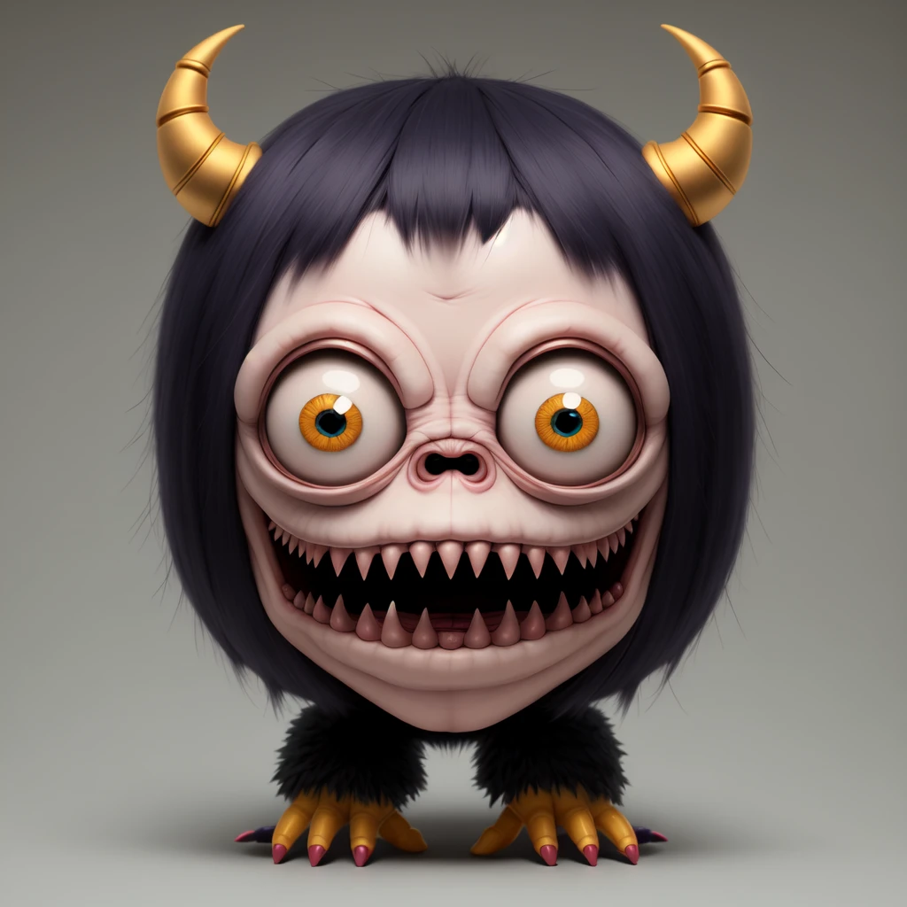 A fantz monster design, funny, ultra detailed, human head, doll <lora:funnyCreatures_v1:0.7>