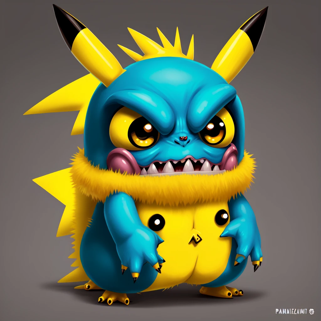 A fantz monster design, funny, ultra detailed, pikachu <lora:funnyCreatures_v1:0.7>