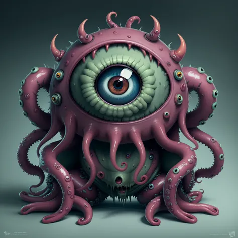 A fantz monster design, funny, ultra detailed, slimey, dripping, tentacles, one-eyed <lora:funnyCreatures_v1:0.7>