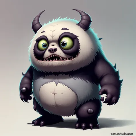 a fantz monster design, with (a panda like:0.9)  <lora:Small_monster:0.8>