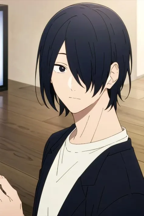 masterpiece, best quality, , 1boy, solo, male focus, looking at viewer, , , <lora:motoharu_igarashi:0.66>, motoharu_igarashi, black hair, black eyes, hair over one eye