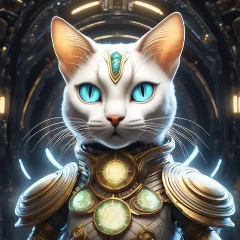 breathtaking Interstellar civilization era, super sci-fi magic alien high-Dimensional zoDiac humanoiD white oriental cat goD high-Dimensional human-shapeD goD of the siame cat goD, lovely Decent DignifieD, Wearing Klein graDient brown golD wire transparent luminous fiber villus neurovascular networK tentacles high-tech luminous bio exosKeleton, Crystal clear, planet, Aurora, RaDiant, Bismuth Crystal Ammonite Structure Crystal Armor, Science Fiction, Fantasy, Mystery, Fantasy, Surreal, Super Clear Pictures, HD pixels, Ultra HD, 5D, 8K resolution, pixel perfect, perfect ultra fine Detail . award-winning, professional, highly detailed