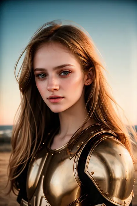 tv_Daria_MXAI, , , wearing full plate armor, in a battlefield, windblown hair, smudges, dirt, windblown hair,, 8k resolution, highres, high detail, sharp focus, detailed skin, 8k uhd, bokeh, analog photography
