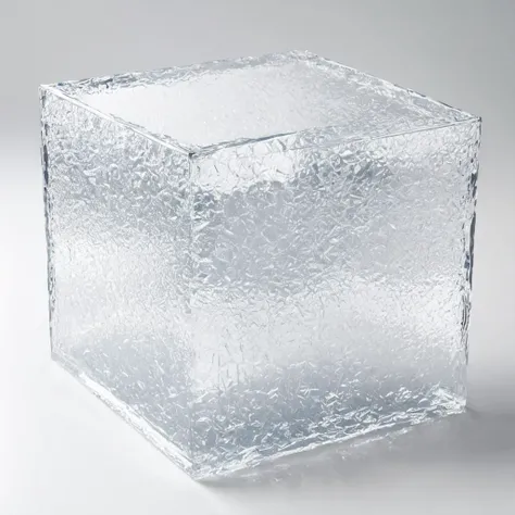 a cube made of frosted glass <lora:Frosted_Glass:1>