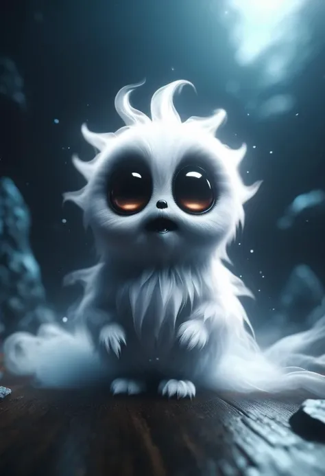 A sharp photo of a cute and small alien ghost creature, 4K concept art. Trending on DeviantArt. Cinematic lighting rendered in Unreal engine 5. Highly detailed and realistic. Beautiful scene. HD wallpaper. subsurface scattering. Hyperdetailed render. Octane Render. Digital art. The thing is very close to the camera that looks like it has an adorable <lora:Details:0.85> <lora:Ghost:0.85>