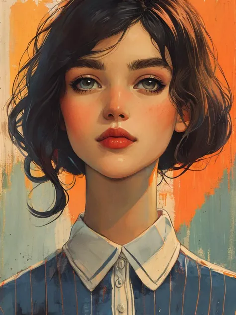 masterpiece,best quality, upper body, a skinny girl aged 20yo, (cute_freckles:0.4), perfect eyes, dynamic pose, infirmary, lewd, Mandarin Collar Shirt, on stomach,
, <lora:tbh143-:0.8> illustration,style of Alice Provensen