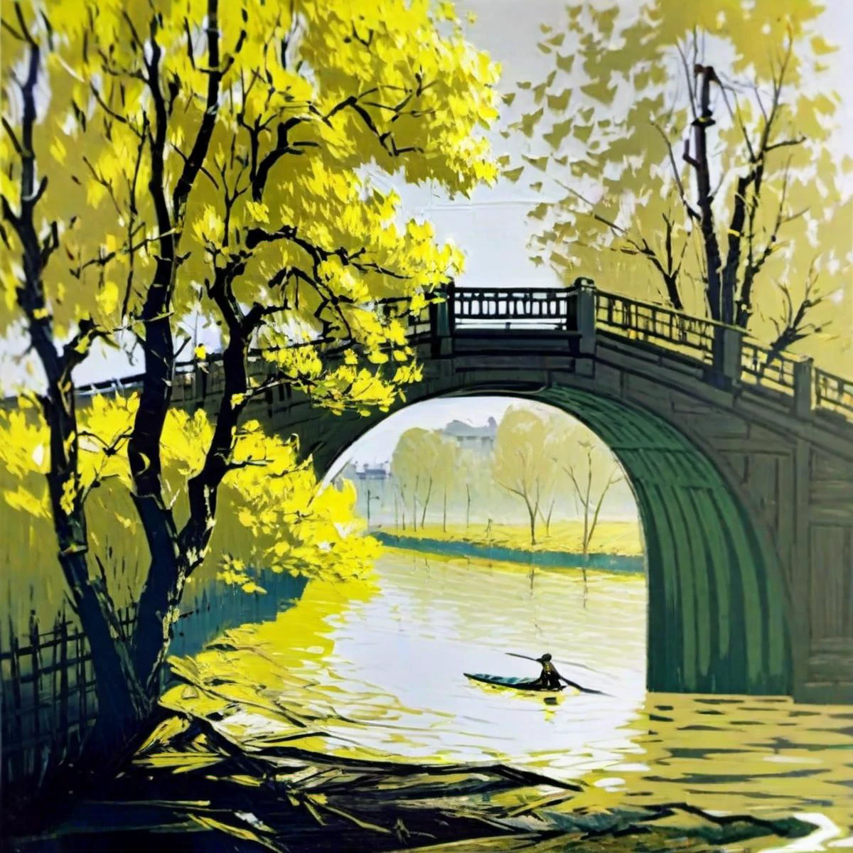 1man,tree,river,<lora:Chinese Printmaking_ä¸å½çç»_sdxl_(V2.0):1>, masterpiece, best quality,, masterpiece, best quality,