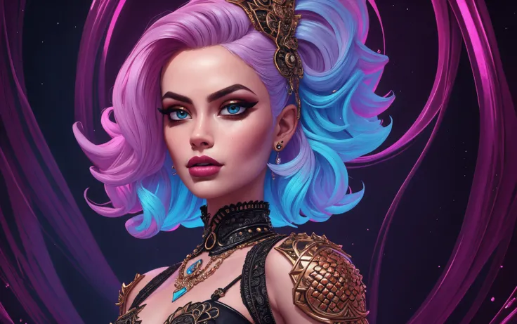 basety style, abbe bi style, sassy style, midjourney style, middle shot,
full body, mesmerizing portrait of a woman with punk rock clothes, hyperrealistic, intricate abstract, intricate artwork, abstract style, delicate diamond patterns, armor from another world, insanely detailed features, dark elements, highly detailed, extremely high-resolution details, photographic, realism, fine texture, 4k, ultra-detailed, high quality, clorful, 8k, RAW photo, highest quality