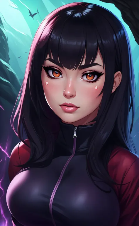 seviechan style,arosen style, 
([Nina( :0)Dobrev|riley star|Emily( :0)Blunt]:0.9) closeup,
[cartoon, vector art, anime :realistic, real life, hyper realistic:0.25],,,
beautiful young woman, symmetrical face, large breasts, fit, nonchalant,
Position her in the gloomy depths of the Korcari Wilds, volumetric lighting, poised for combat against any threats lurking in the shadows,
, , detailed,