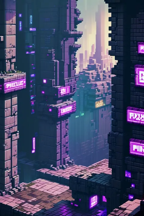 pixelcore, underground corridor in a ruined fantasy megacity outside of reality, masterpiece<lora:pixelcore_last:-5>