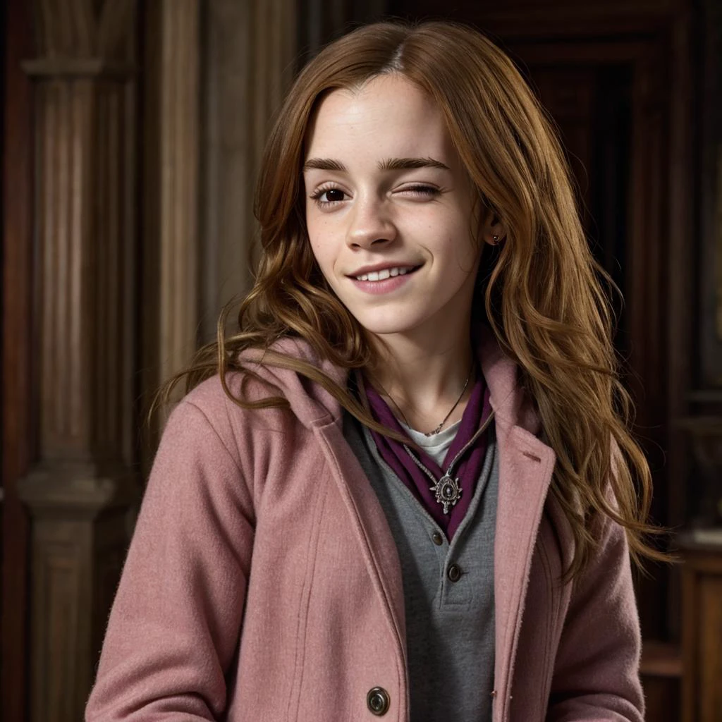 <lora:l_wnk_we_sd_64_32:1> Hermione Granger, smiling, Hermione_Granger_Emma_Watson-4400