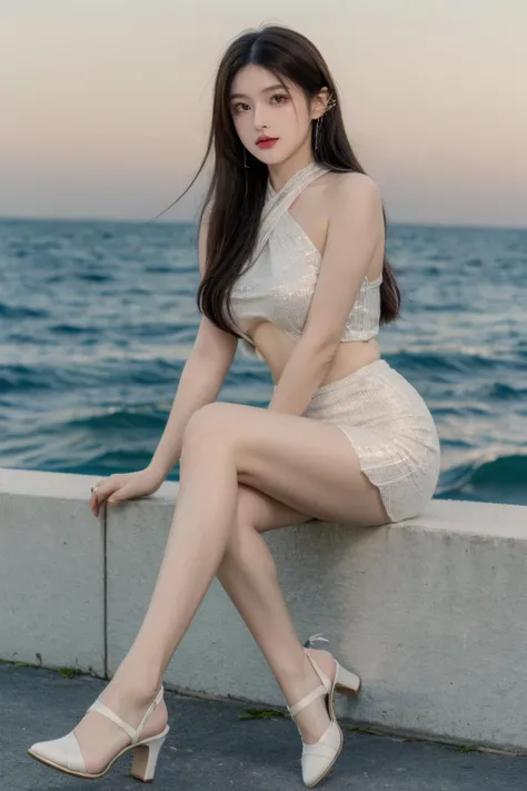 best quality,HDR,UHD,8K,Vivid Colors,solo,front view,photo_(medium),(looking at viewer:1.6),(1girl:1.3),
<lora:add_detail:0.3>,(seaside:1.3),sitting,(full body:1.4),<lora:MiS9:0.75>,MiS9,midriff,breasts,