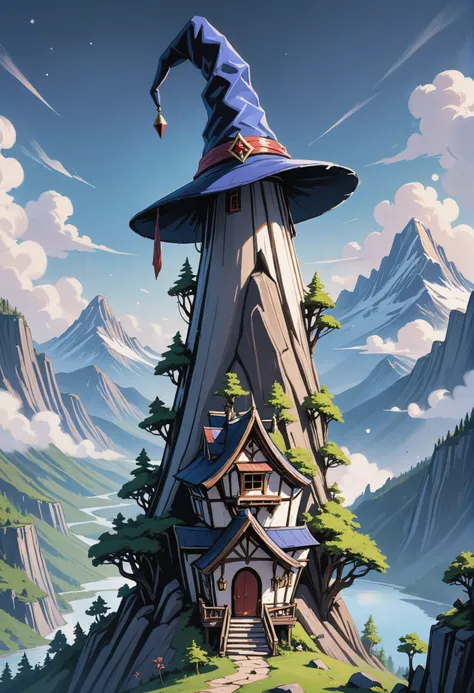 fine digital painting, Magician's Hat Mountain