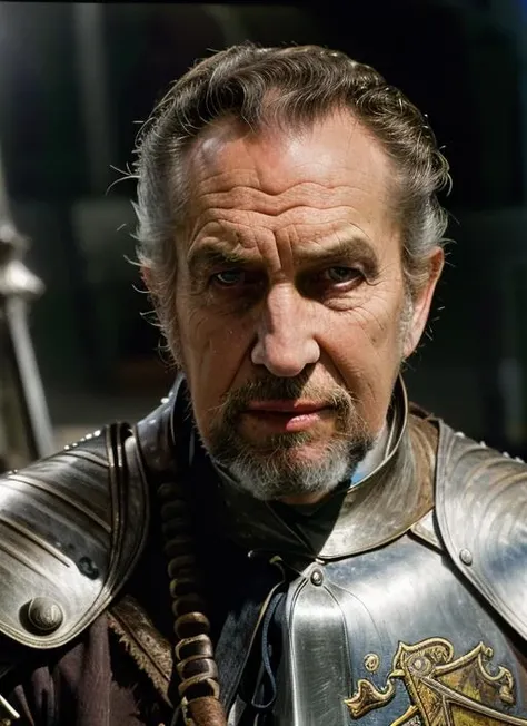 (<lora:VincentPrice1:1>) ,a Portrait photo of (vp1) man with messy hair, Detailed face, (perfect eyes), (highly detailed skin:1.1), perfect body, ((wearing knight costume)), Modelshoot style, Professional Photography, soft lighting, PHOTOREALISTIC, Realistic, standing in a dark studio background, blurred background, volumetric fog,. RAW, analog style, sharp focus, 8k, HD, DSLR, high quality, Fujifilm XT3, film grain, award winning, masterpiece,