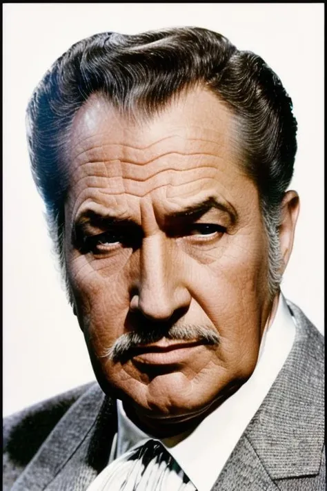 <lora:envybetterhandsLocon_alpha3:1>, <lora:VincentPrice:1>, vp1, vintage movie still from the 60's, studio photo, a serious looking man with grey hair
