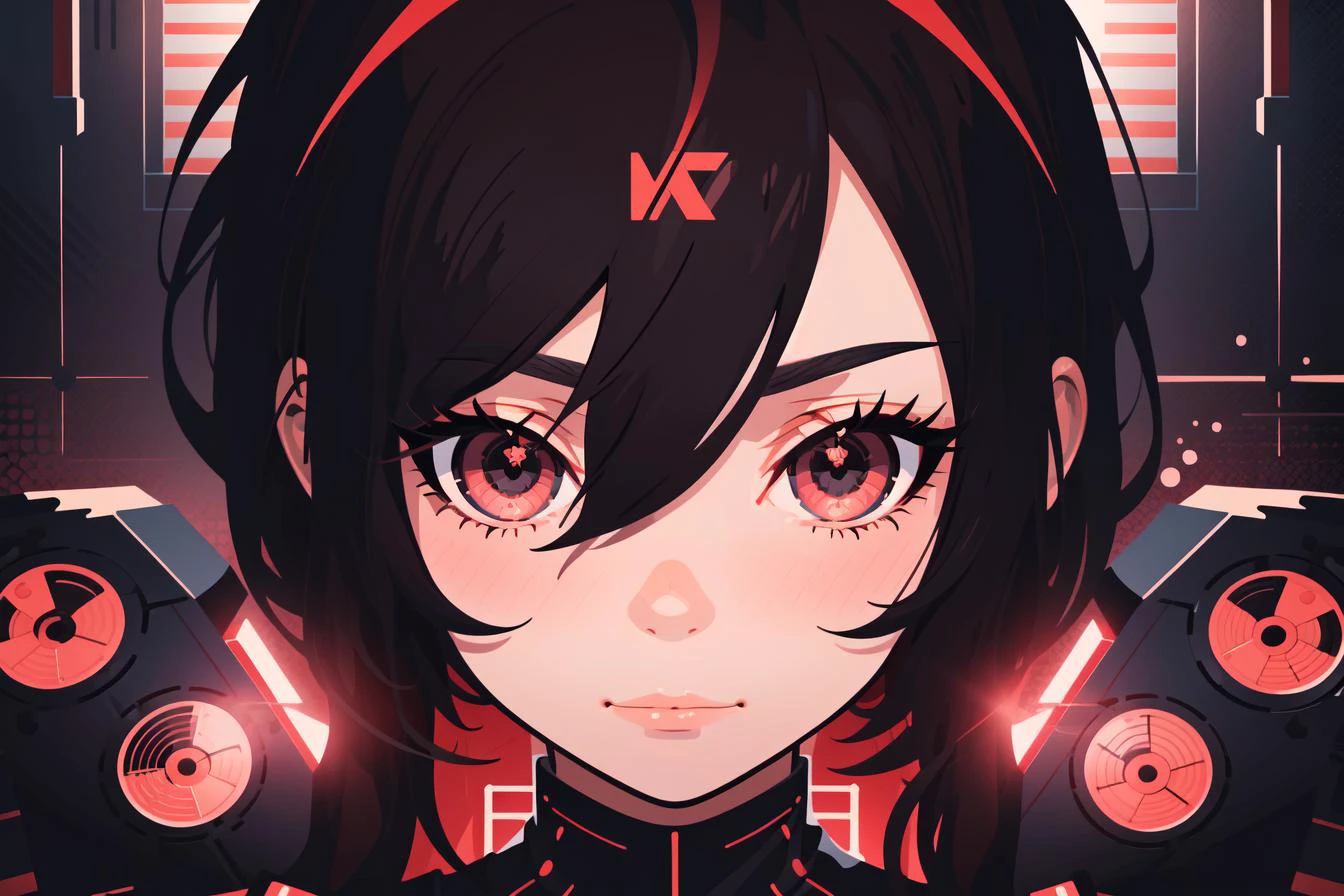(vector-art:1.2) minimalism aesthetic 1girl -girl petitace-focus blush eyes eyelashes face Dark-Red-theme looking-at-viewer straight-on focus-on-eyes eye-focus solo detailed-eyes window-light