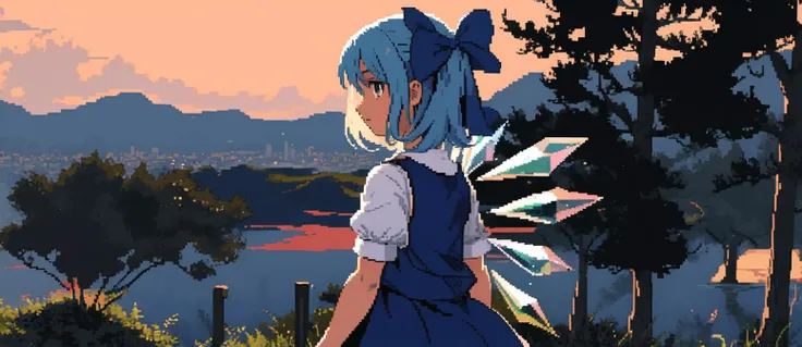pixel-art 1girl cirno solo
