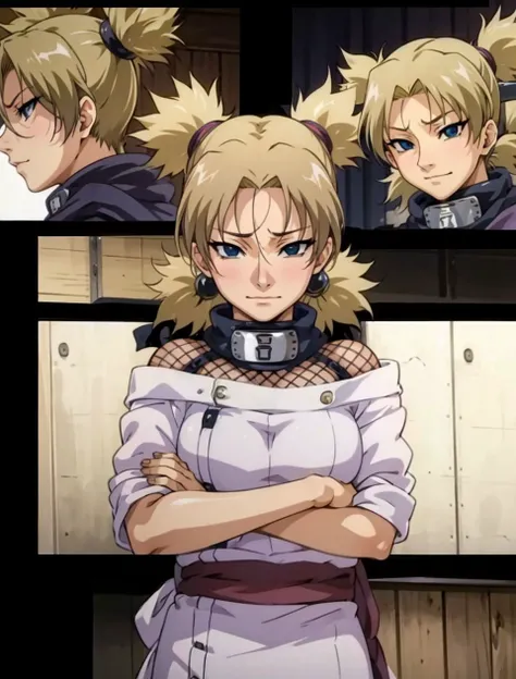 <lora:TemariV2: 0.8> ytemari,     1girl, blonde hair, quad tails, blue eyes,  fishnets, purple garment, sash,   hand fan, folding fan
  (smirk:0.3),      <lora:Dropout-08:0.80>