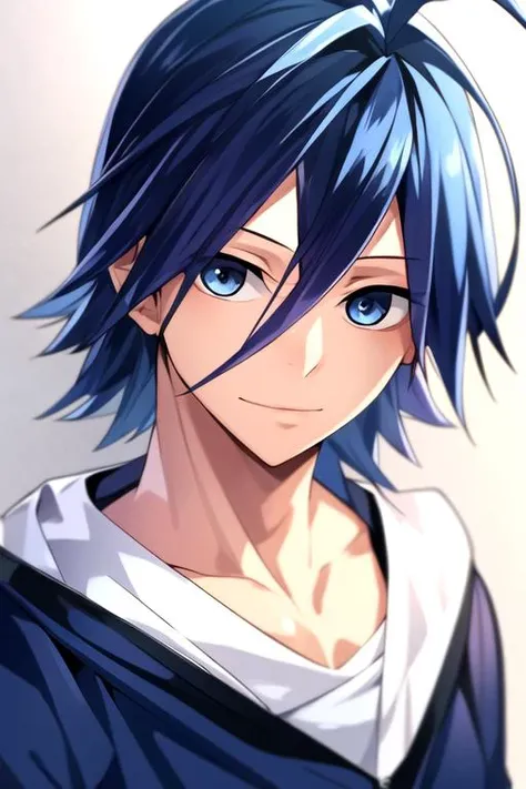 photorealistic, (4k), depth of field, (Masterpiece), (realistic skin texture), extremely detailed, intricate, hyper detailed, high resolution, professional photography, , depth of field, sharp detail, best quality, looking at viewer, 1boy, solo, male focus, <lora:sangaku_manami:0.82>, sangaku_manami, blue hair, blue eyes, hair between eyes, ahoge, , fantasy,