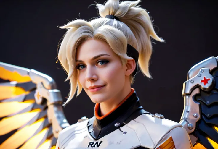 score_9, score_8_up, score_7_up, score_6_up, score_5_up, score_4_up, BREAK,
Raw, 8k, incredibly absurdres, RAW, 8k, very sharp, source_photo, source_real,
zy_mercy, 1girl, blonde hair, high ponytail, detailed face, smile, (costume:1.3), wings,
<lora:zy_Mercy_PonyRealism_v1:0.4>