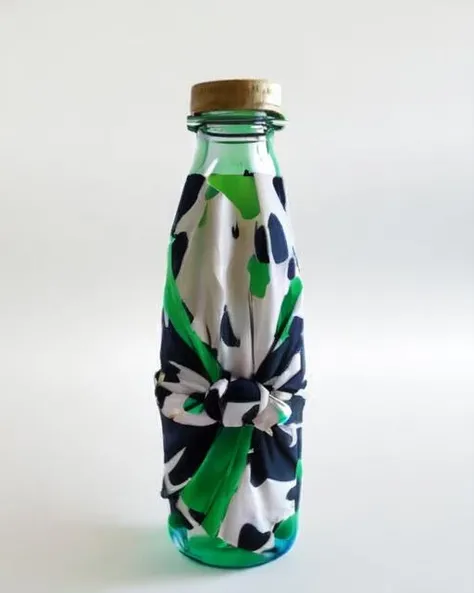 <lora:bottlewrap_v1:0.7>, simple background, white background, sitting, water, gradient, gradient background, no humans, traditional media, bottle, robot, 1other, glass, transparent, in container, food focus, jar, what, submerged, still life, liquid, objectification, BTLW, bottle wrapping, wooden table, abstract, realistic, you're doing it wrong, trembling, bug, green theme