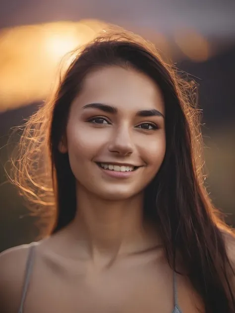 Hyper realistic and detailed full body photo of one young smiling beautiful woman. Sun is shining. perfect eyes, (Eye makeup:1.1), (highly detailed skin:1.1), RAW, analog style, sharp focus, 8k UHD, DSLR, high quality, Fujifilm XT3, grain, award winning, masterpiece.