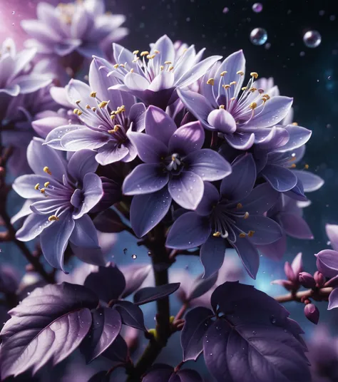 lilac crystal, flower locked inside, space, lilac pollen, cinematic, 4k.blur, Mysterious, hyper detailed, trending on artstation, sharp focus, studio photo, intricate details, highly detailed, by greg rutkowski, thm style, <lora:HDRv1:0.2>,