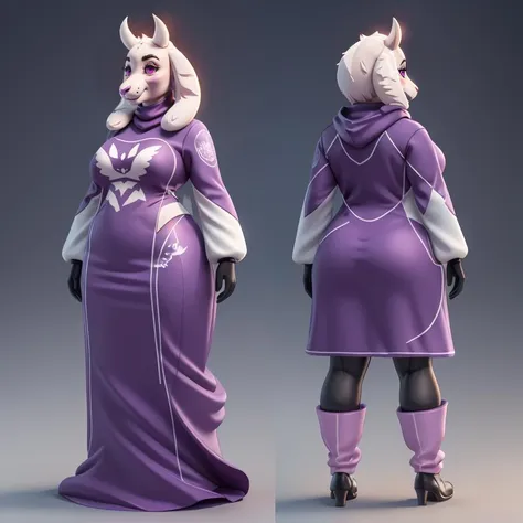 <lora:ChumpyChoo_Char_Toriel:0.5>, Delicate 3D PVC model of (toriel:1.4), fur sticking out,  purple dress, large breasts, wide hips, white fur, pink eyes, soft smooth lighting, with soft pastel colors, 3d icon clay render, 120mm lens, 3d blender render, trending on polycount, modular constructivism, physically based rendering, centered