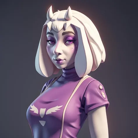 <lora:ChumpyChoo_Char_Toriel:0.5>, Delicate 3D PVC model of (toriel:1.4), furry, highly detailed face, snout, half closed eyes, purple dress, large breasts, wide hips, white fur, pink eyes, soft smooth lighting, with soft pastel colors, 3d icon clay render, 120mm lens, 3d blender render, trending on polycount, modular constructivism, physically based rendering, centered