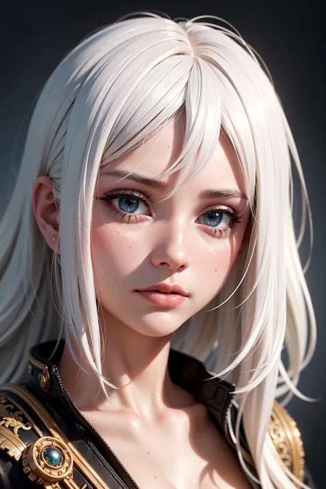 1girl, white hair, cunning, striking features, beauty, intricate details, dramatic composition, tension, wispy hair, beautiful eyes, contrast, texture, realism, high-quality rendering, stunning art, high quality, film grain, Fujifilm XT3, detailed skin,