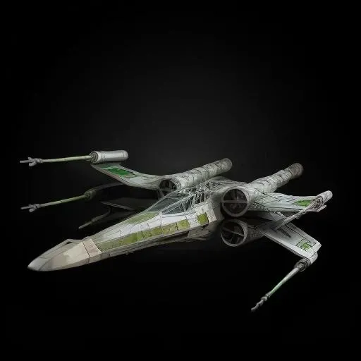 very high quality , <lora:Xwing:0.8> , Xwing , (green) , white , smoothed texture, smoothed image , black background , ((equal sized wing))