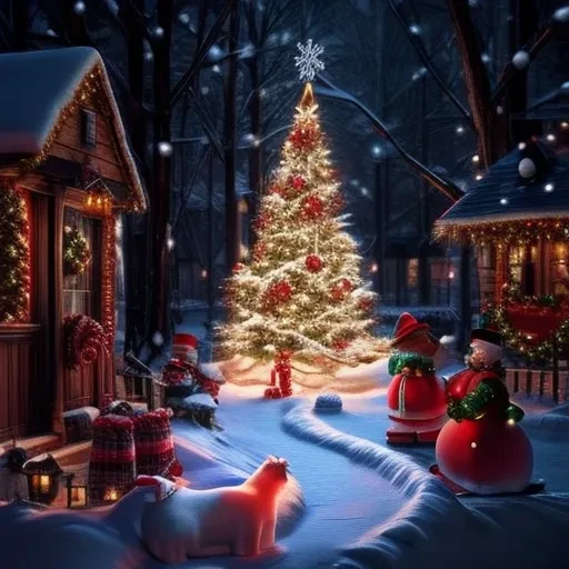 cinematic fantasy Christmas village scene, lots of snow, high quality, very coherent, trending on artstation, UHD(10k), insane detail, insanely intricate<lora:add_detail:1.0> <lora:add_saturation:0.8>