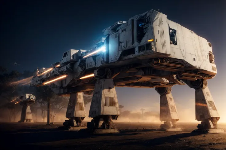 AT-AT Walker , machine guns, cannons,
scifi, transparent, iridescent gold wires , smooth, streamline
masterpiece, best quality, elegant, dark room, dim light, low key
photorealistic
<lora:epiNoiseoffset_v2:1> <lora:add_detail:1>
